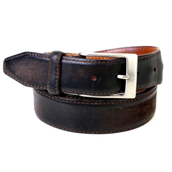 VTG Martin Dingman BROWN LEATHER 1 3/8"Wd CASUAL DRESS MEN'S BELT Sz 36/90 (A87 - Picture 1 of 12